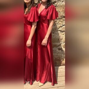 GHOST Delphine Satin Maxi Dress XS